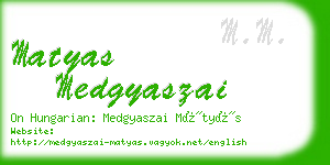 matyas medgyaszai business card